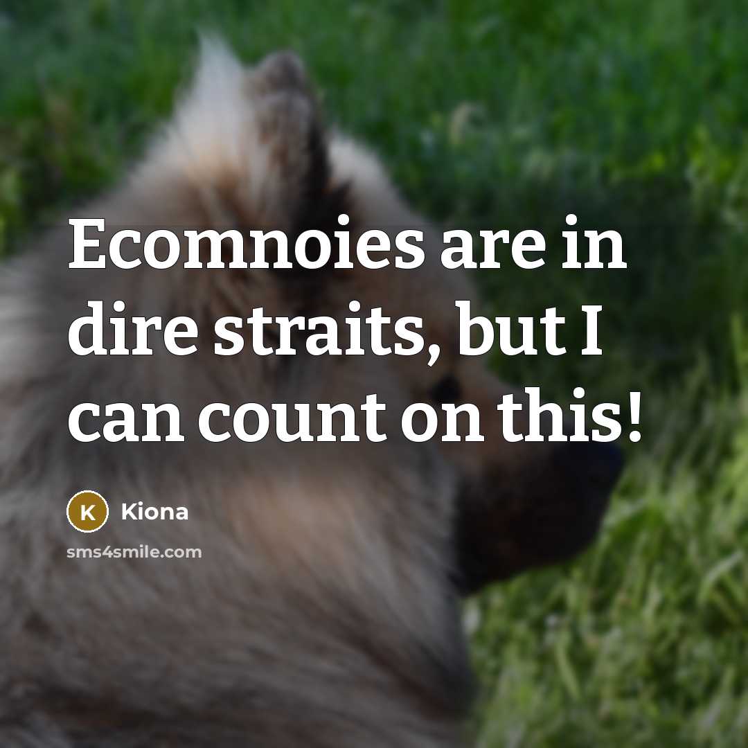 “Ecomnoies are in dire straits, but I can count on…” quote by Kiona