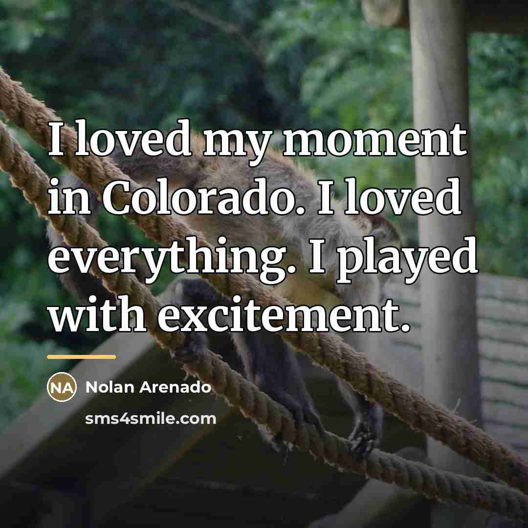 “I loved my moment in Colorado. I loved everything. I…” quote by Nolan Arenado
