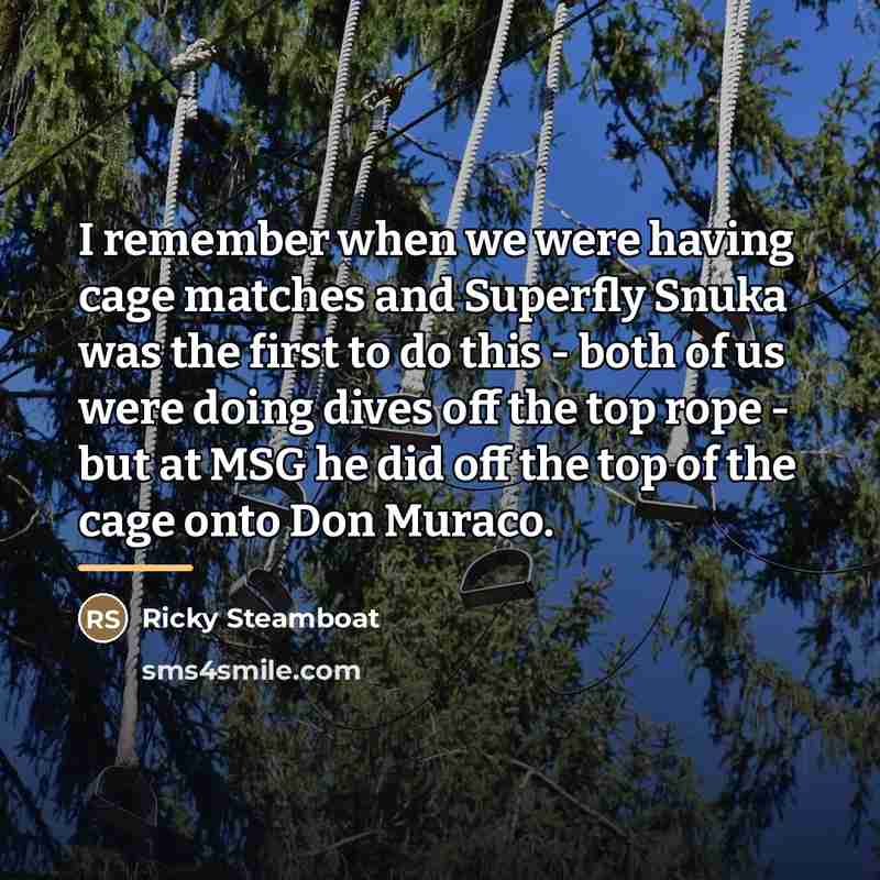“I remember when we were having cage matches and Superfly…” quote by Ricky Steamboat