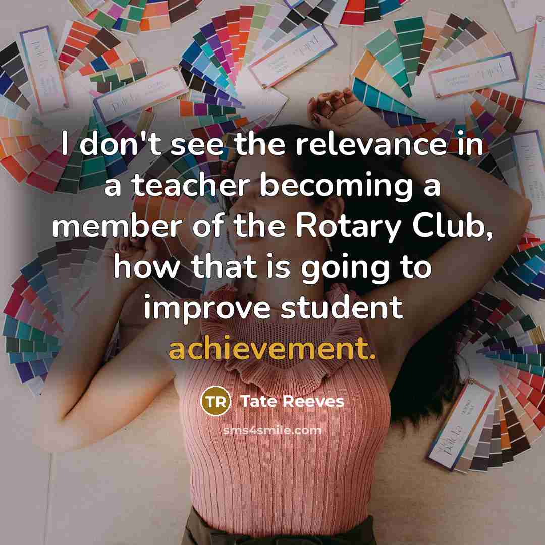 “I don't see the relevance in a teacher becoming a…” quote by Tate Reeves