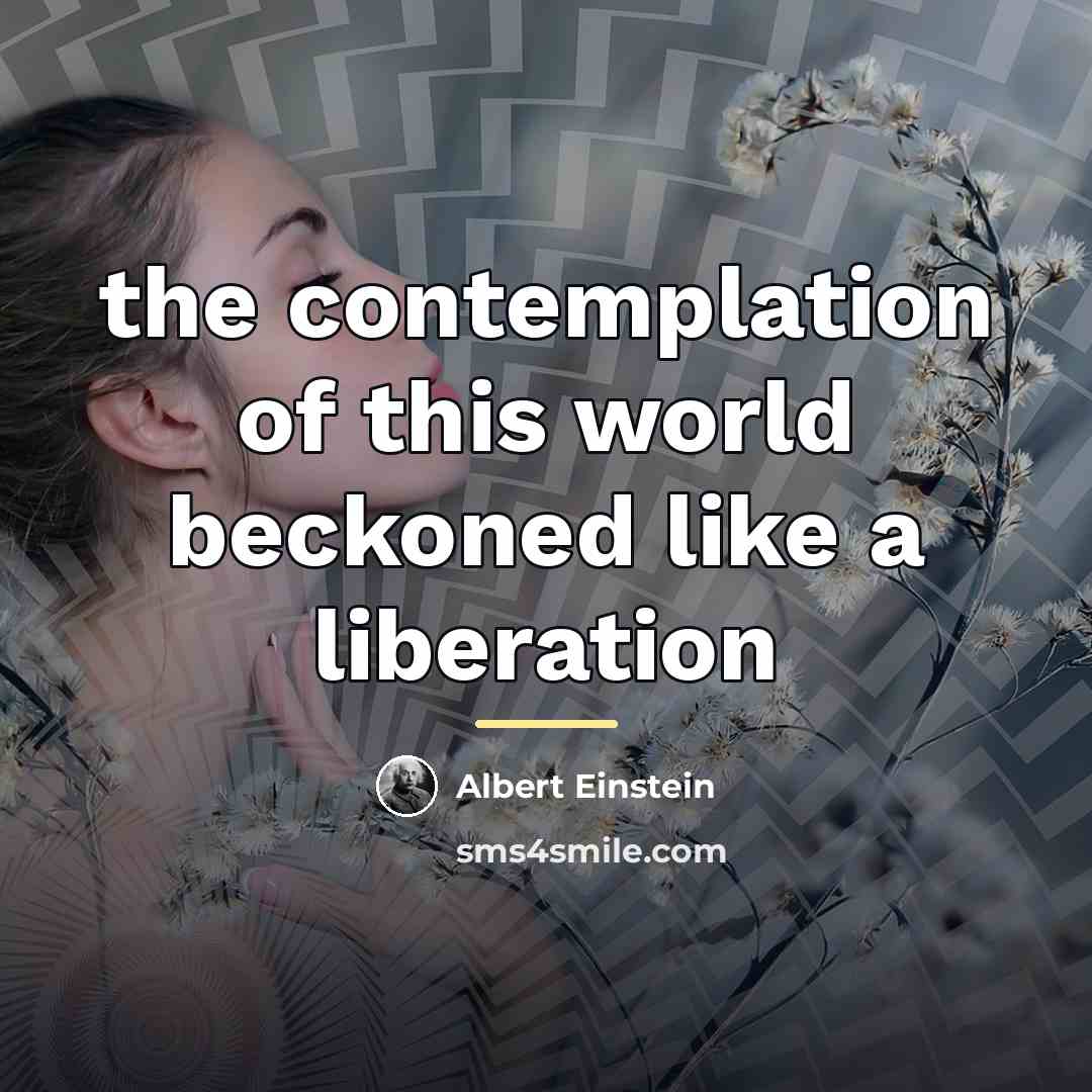 “the contemplation of this world beckoned like a liberation…” quote by Albert Einstein