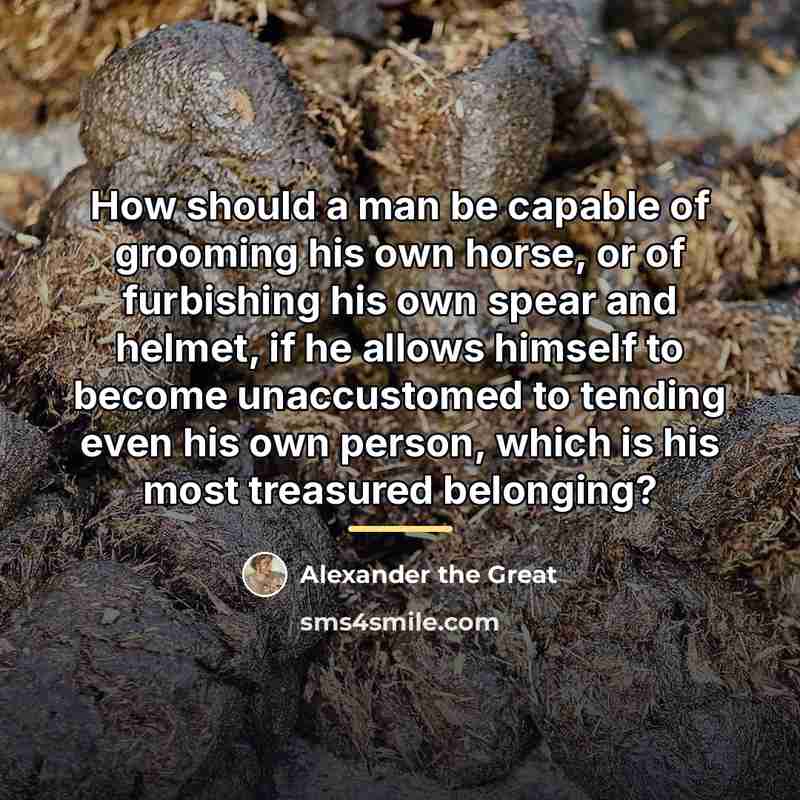“How should a man be capable of grooming his own…” quote by Alexander the Great