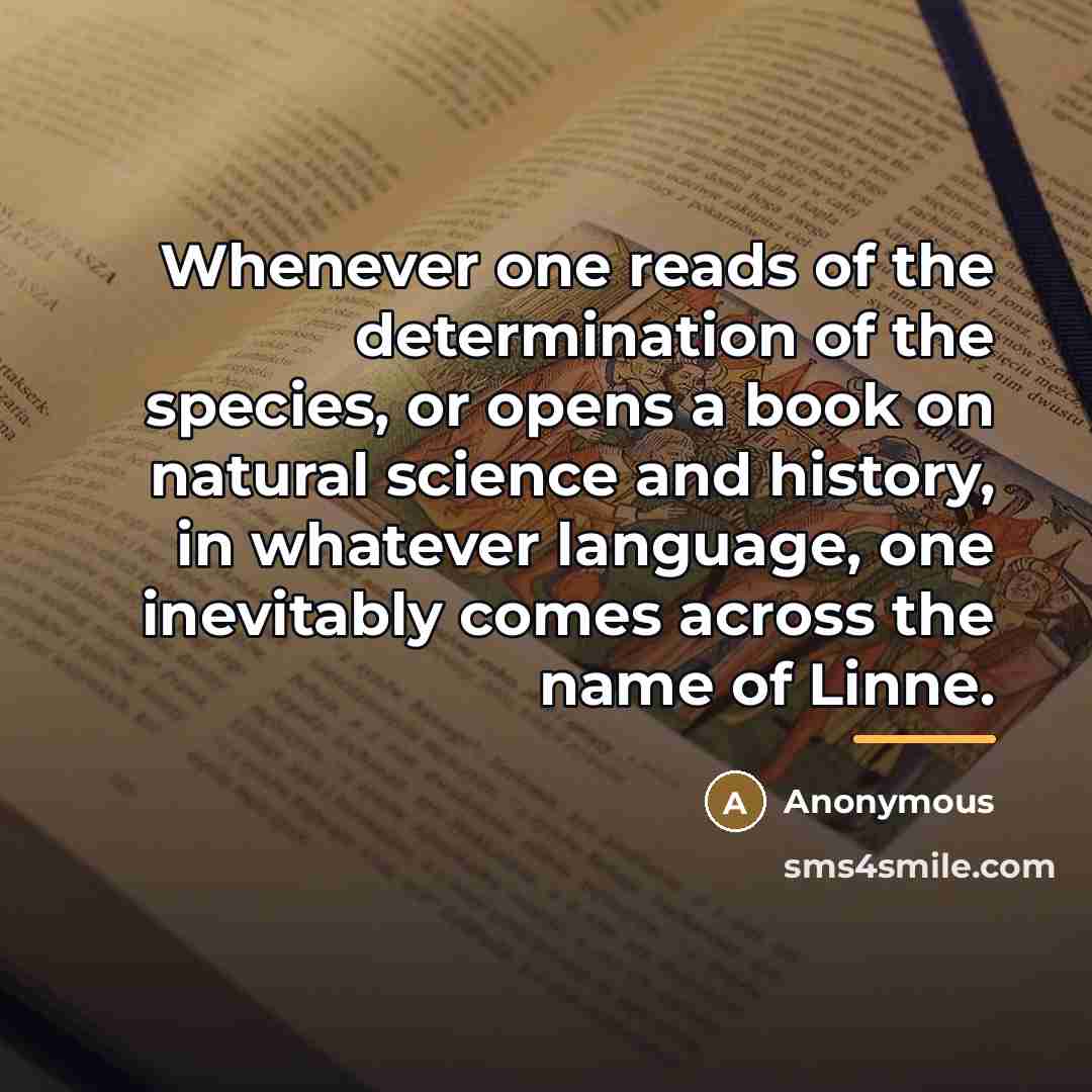 “Whenever one reads of the determination of the species, or…” quote by Anonymous
