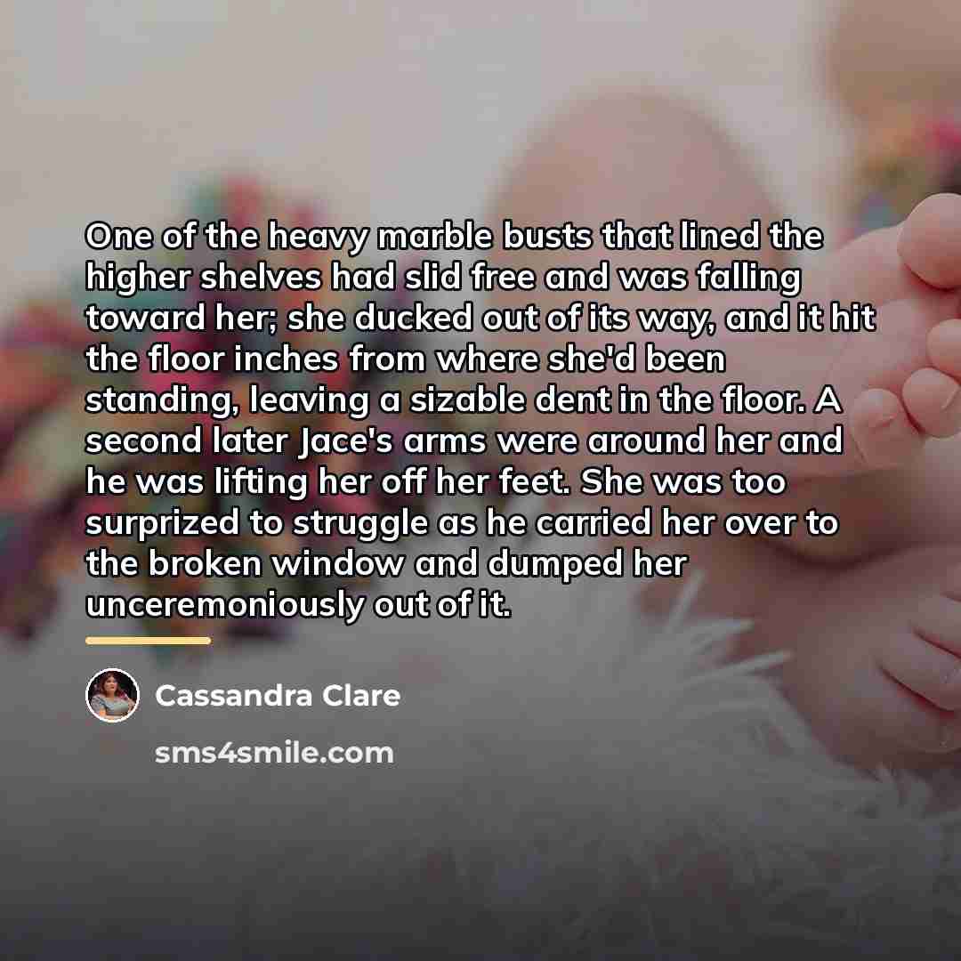“One of the heavy marble busts that lined the higher…” quote by Cassandra Clare