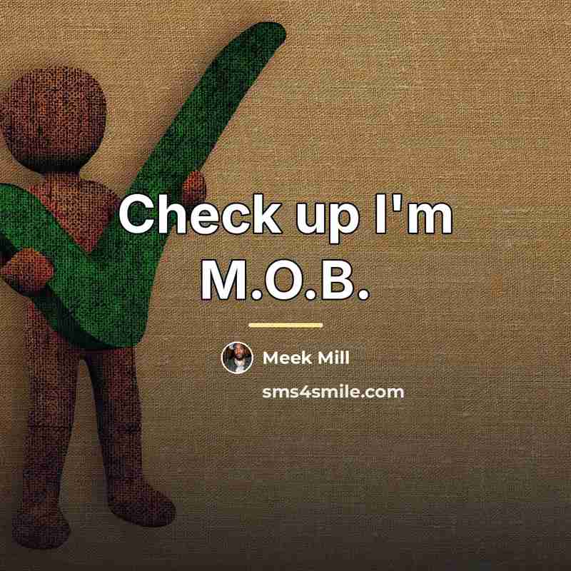 “Check up I'm M.O.B.…” quote by Meek Mill