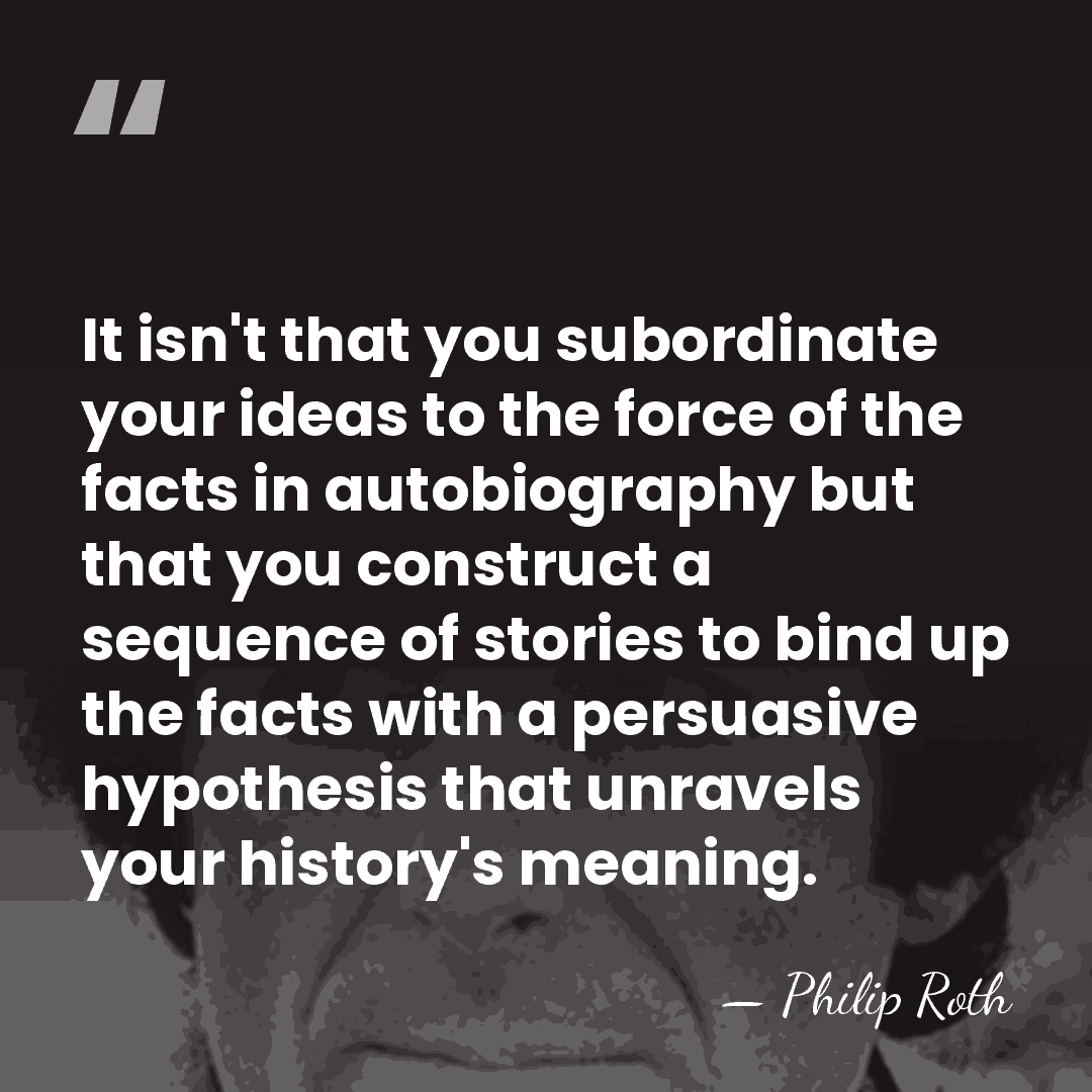 It isn't that you subordinate your ideas to the force of the&hellip; - Philip Roth