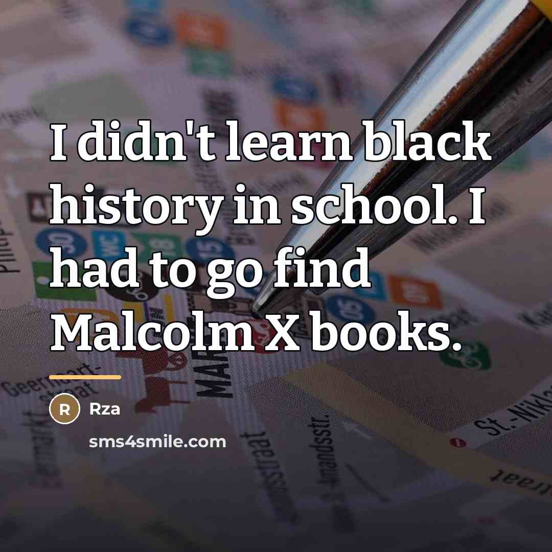 “I didn't learn black history in school. I had to…” quote by Rza