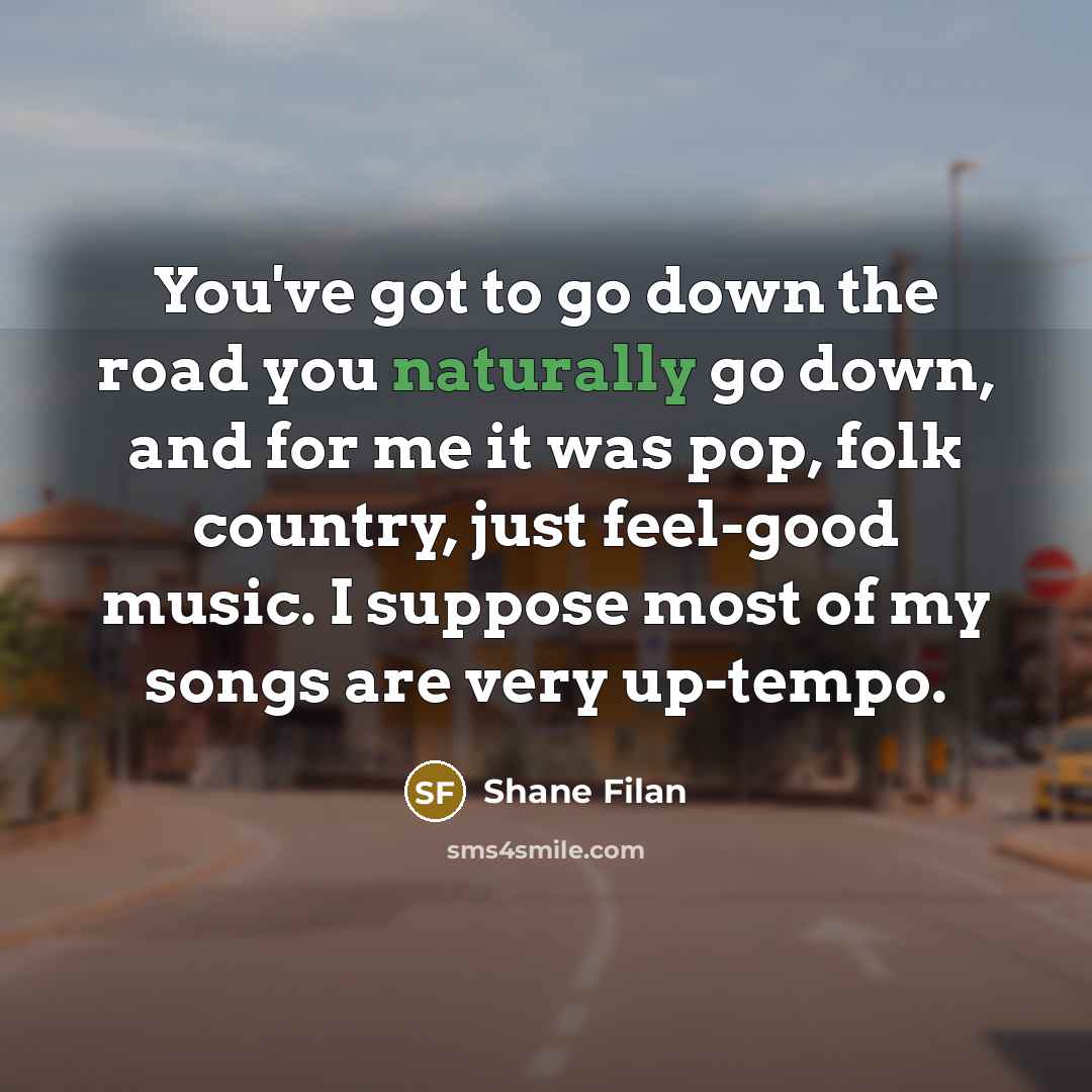 “You've got to go down the road you naturally go…” quote by Shane Filan