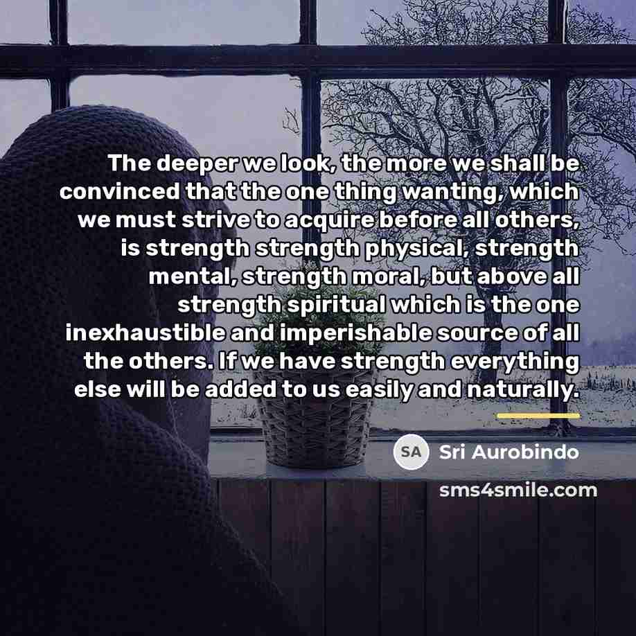 “The deeper we look, the more we shall be convinced…” quote by Sri Aurobindo