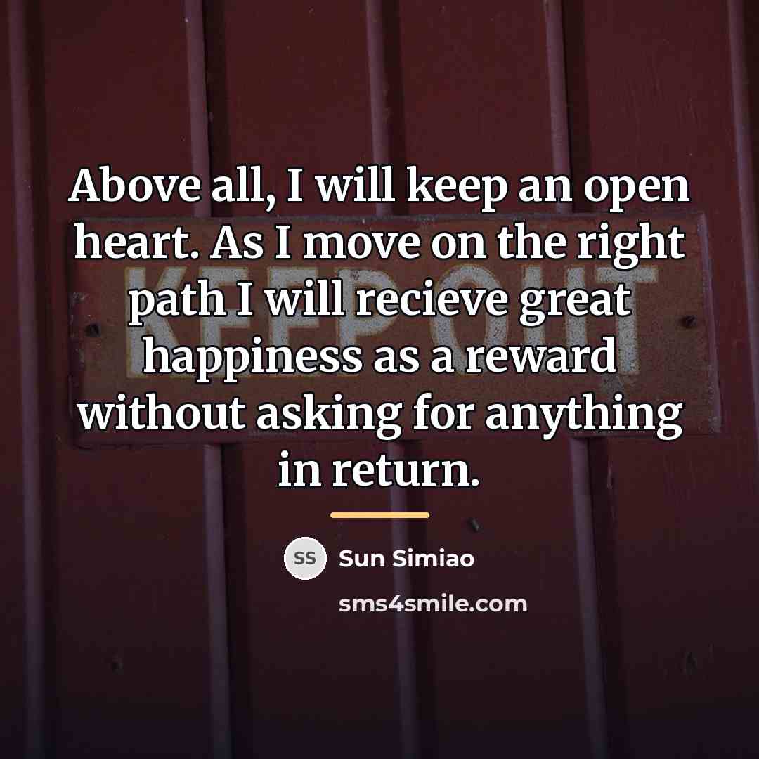 “Above all, I will keep an open heart. As I…” quote by Sun Simiao