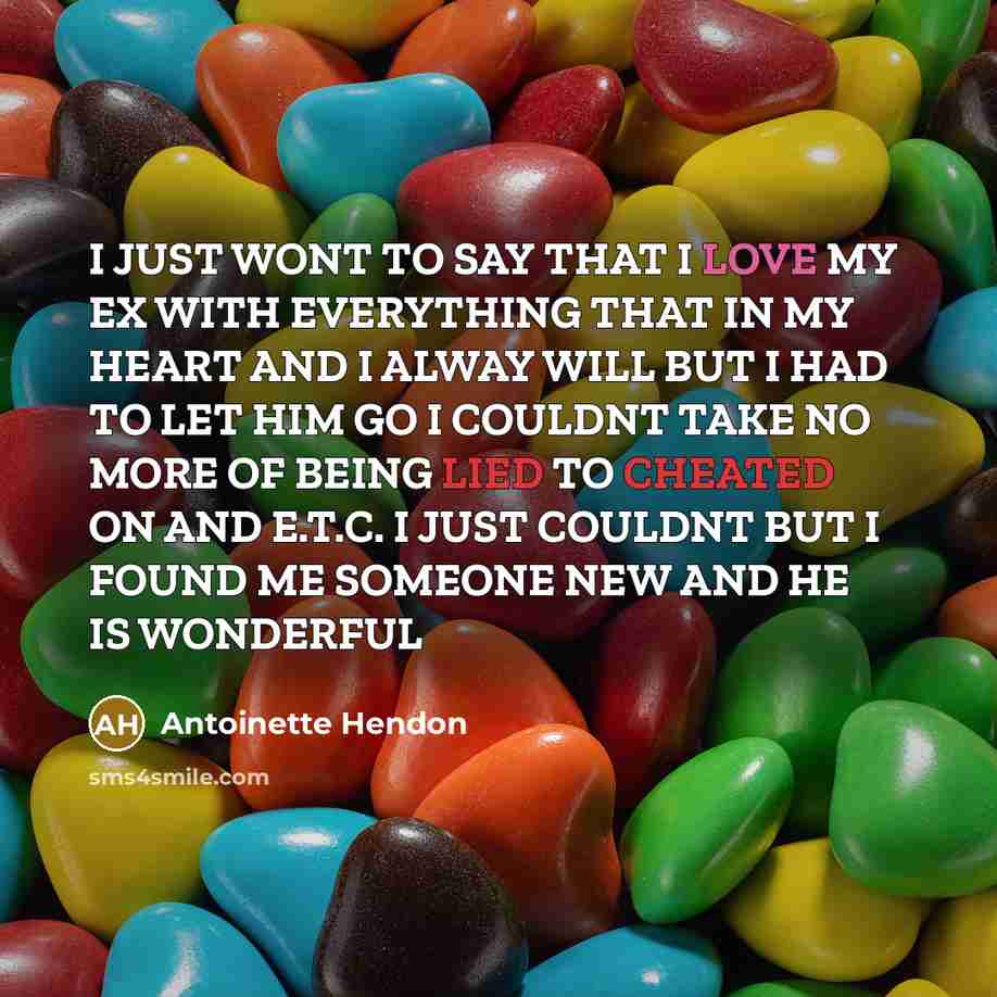 “I JUST WONT TO SAY THAT I LOVE MY EX…” quote by Antoinette Hendon
