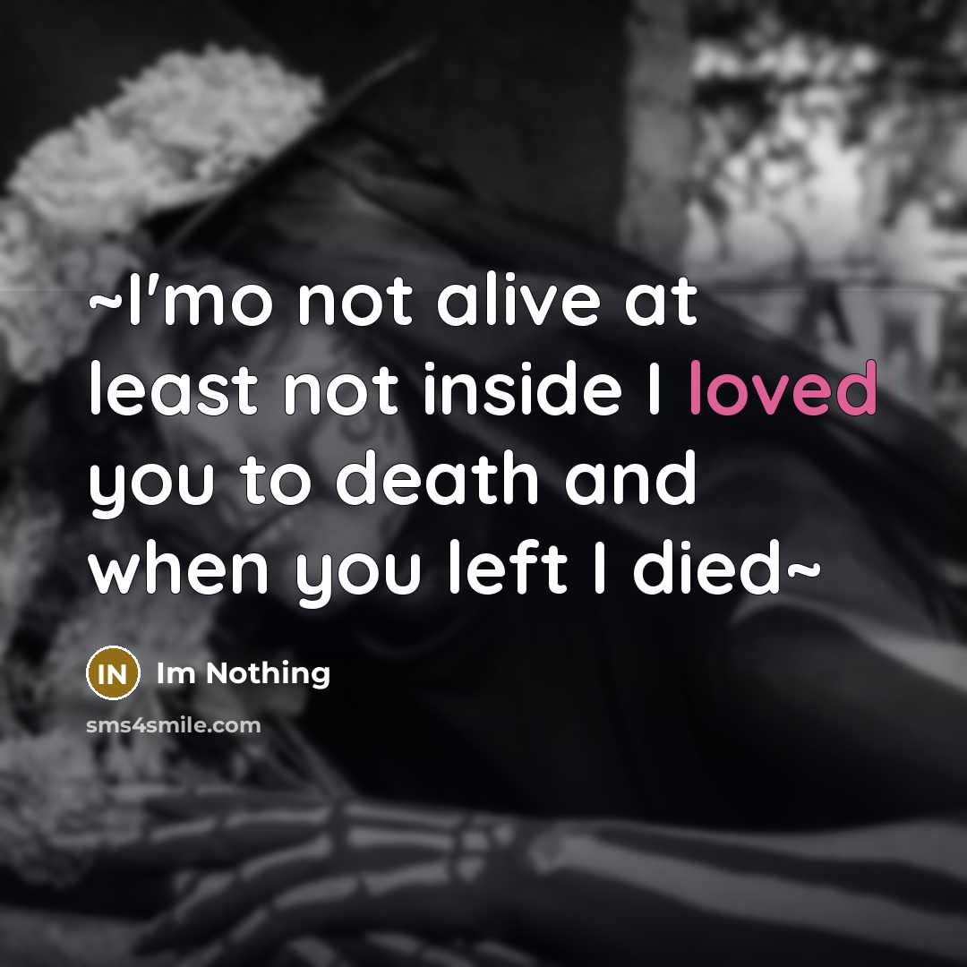 “~I'mo not alive at least not inside I loved you…” quote by Im Nothing