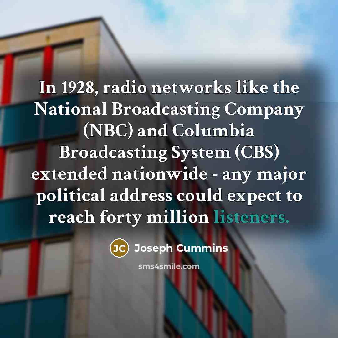 “In 1928, radio networks like the National Broadcasting Company (NBC)…” quote by Joseph Cummins
