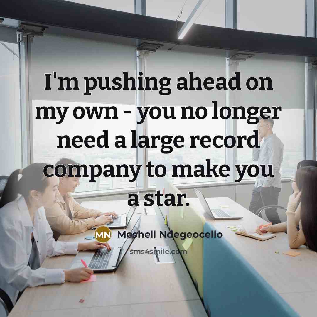“I'm pushing ahead on my own - you no longer…” quote by Meshell Ndegeocello