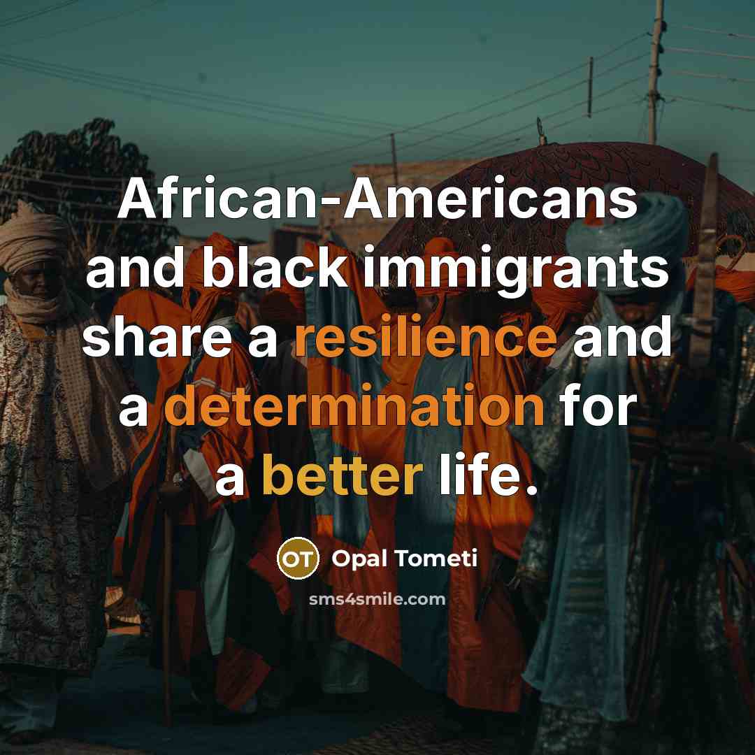 “African-Americans and black immigrants share a resilience and a determination for a better life.” quote by Opal Tometi