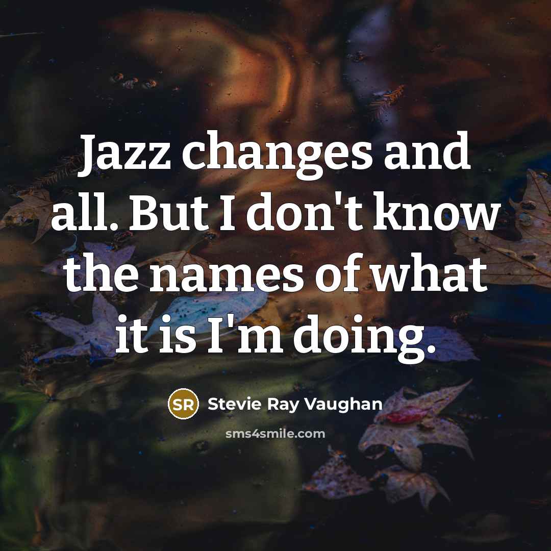 “Jazz changes and all. But I don't know the names…” quote by Stevie Ray Vaughan