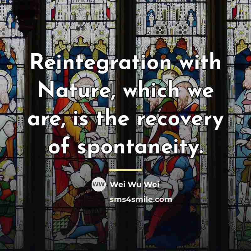“Reintegration with Nature, which we are, is the recovery of…” quote by Wei Wu Wei