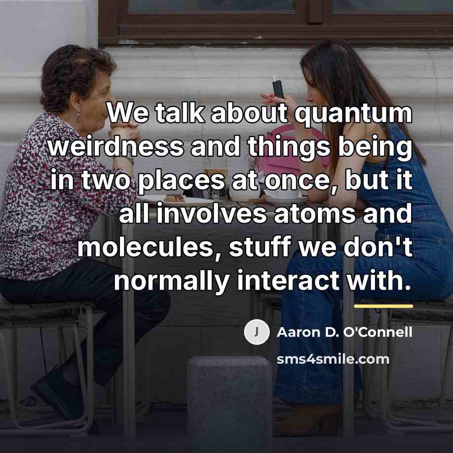 “We talk about quantum weirdness and things being in two…” quote by Aaron D. O'Connell