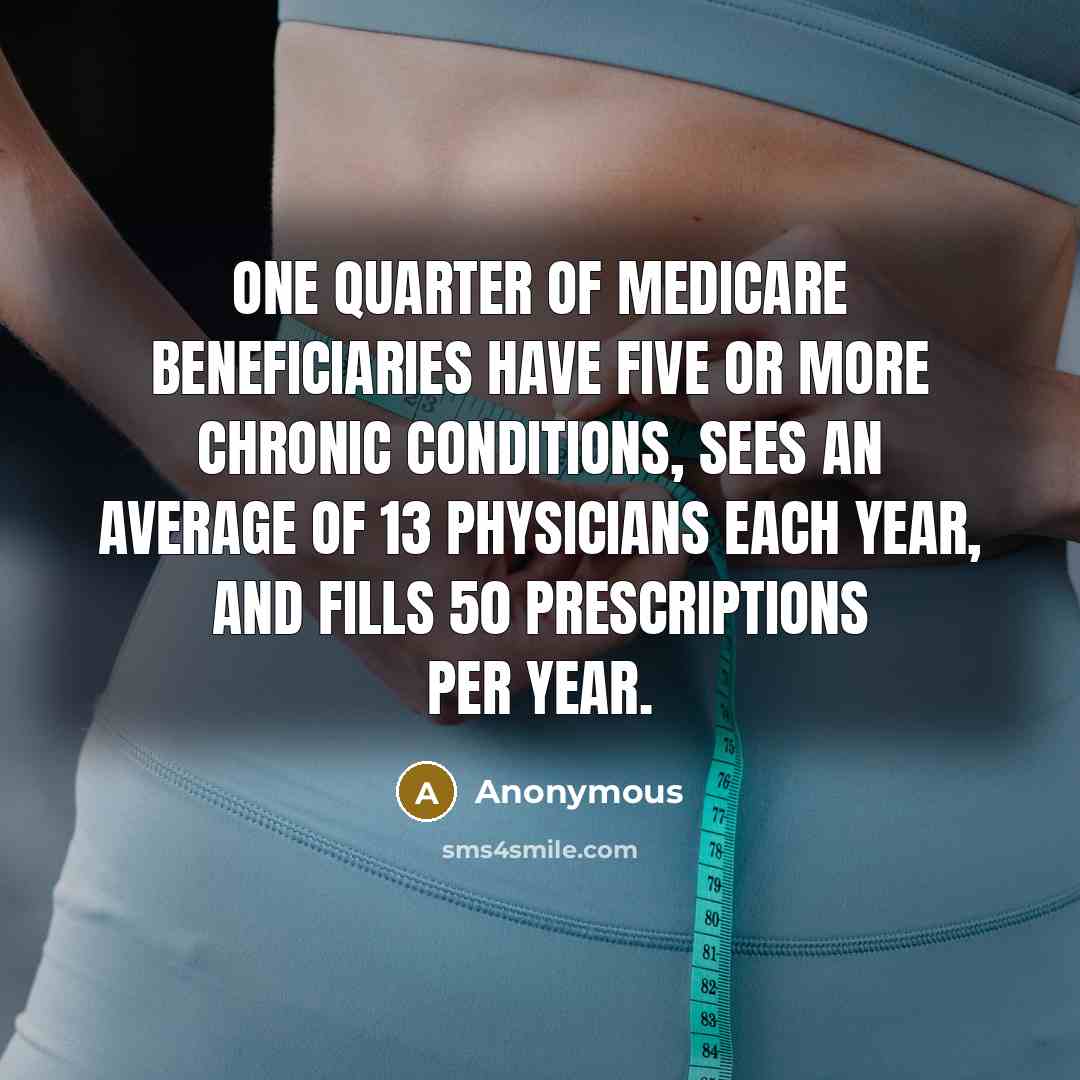 “One quarter of Medicare beneficiaries have five or more chronic…” quote by Anonymous