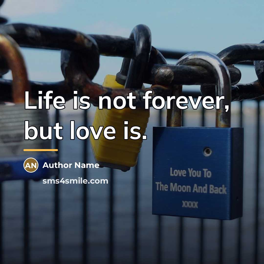 “Life is not forever, but love is.…” quote by Author Name