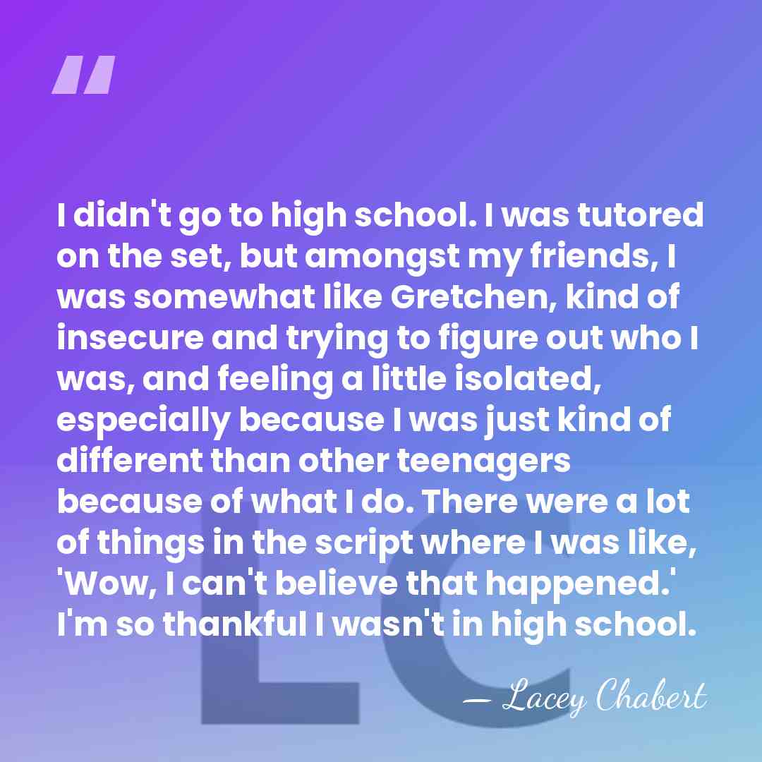 I didn't go to high school. I was tutored on the set,&hellip; - Lacey Chabert