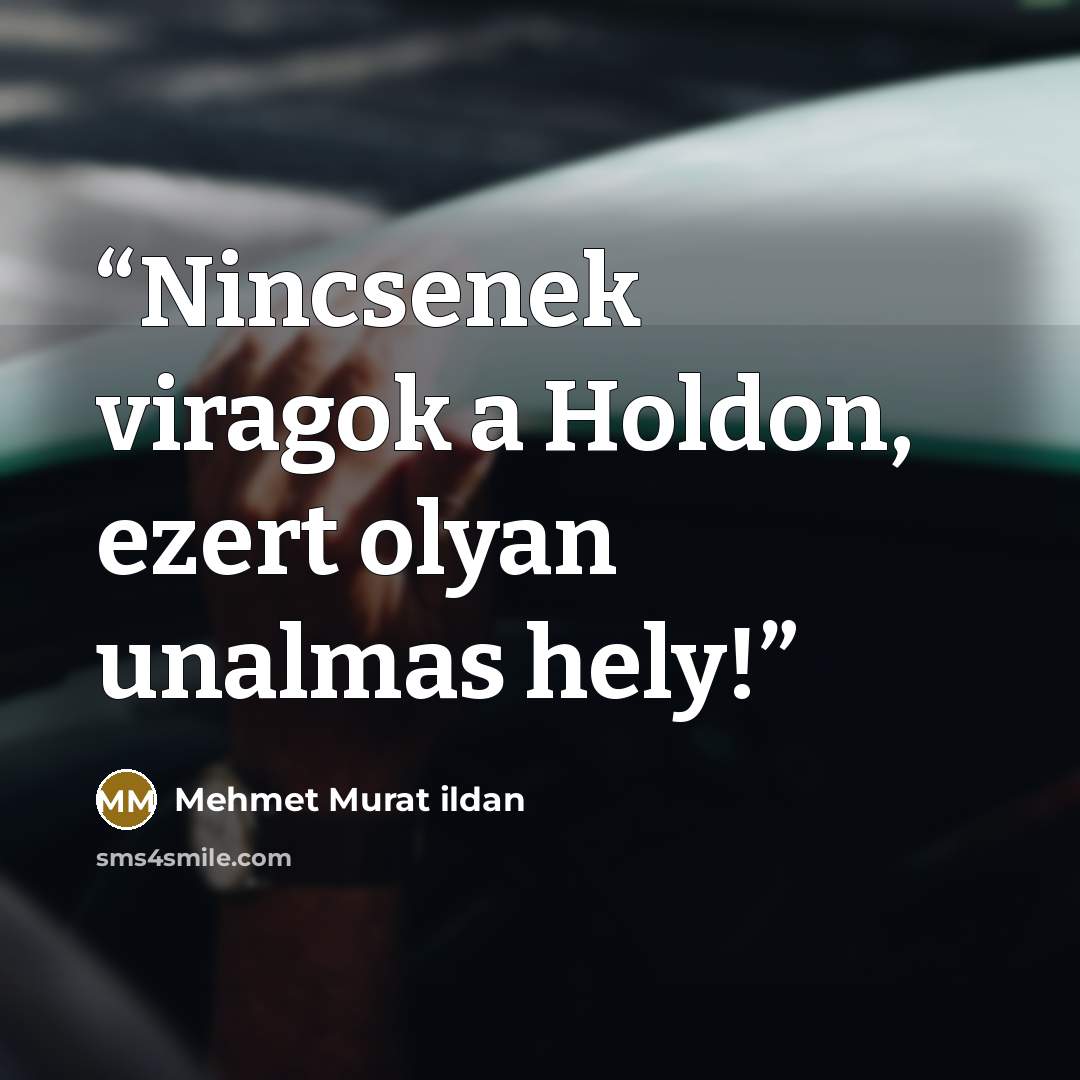 “Nincsenek viragok a Holdon, ezert olyan unalmas hely!” quote by Mehmet Murat ildan