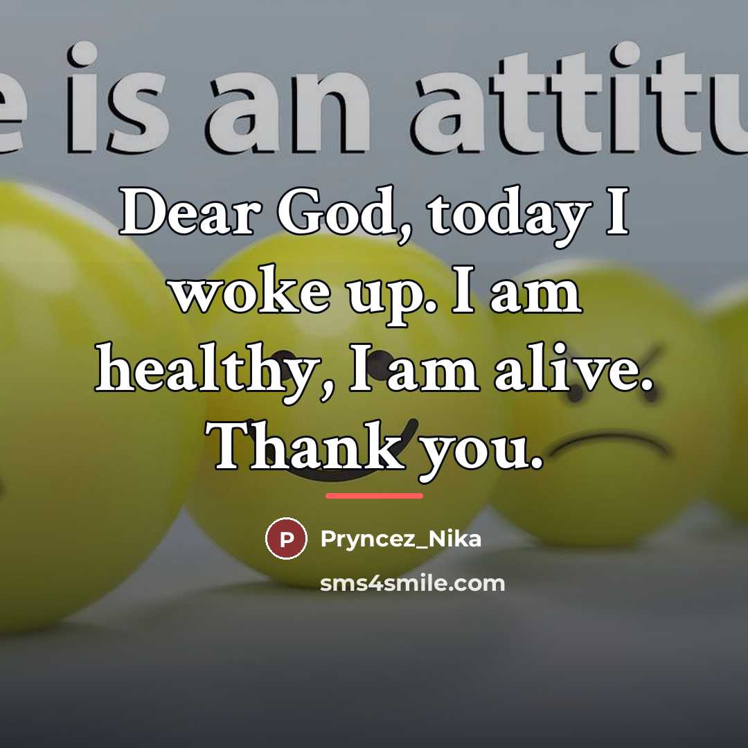 “Dear God, today I woke up. I am healthy, I…” quote by Pryncez_Nika