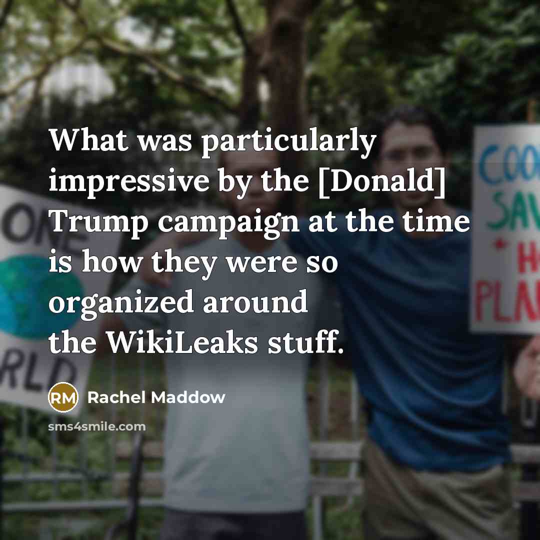 “What was particularly impressive by the [Donald] Trump campaign at…” quote by Rachel Maddow