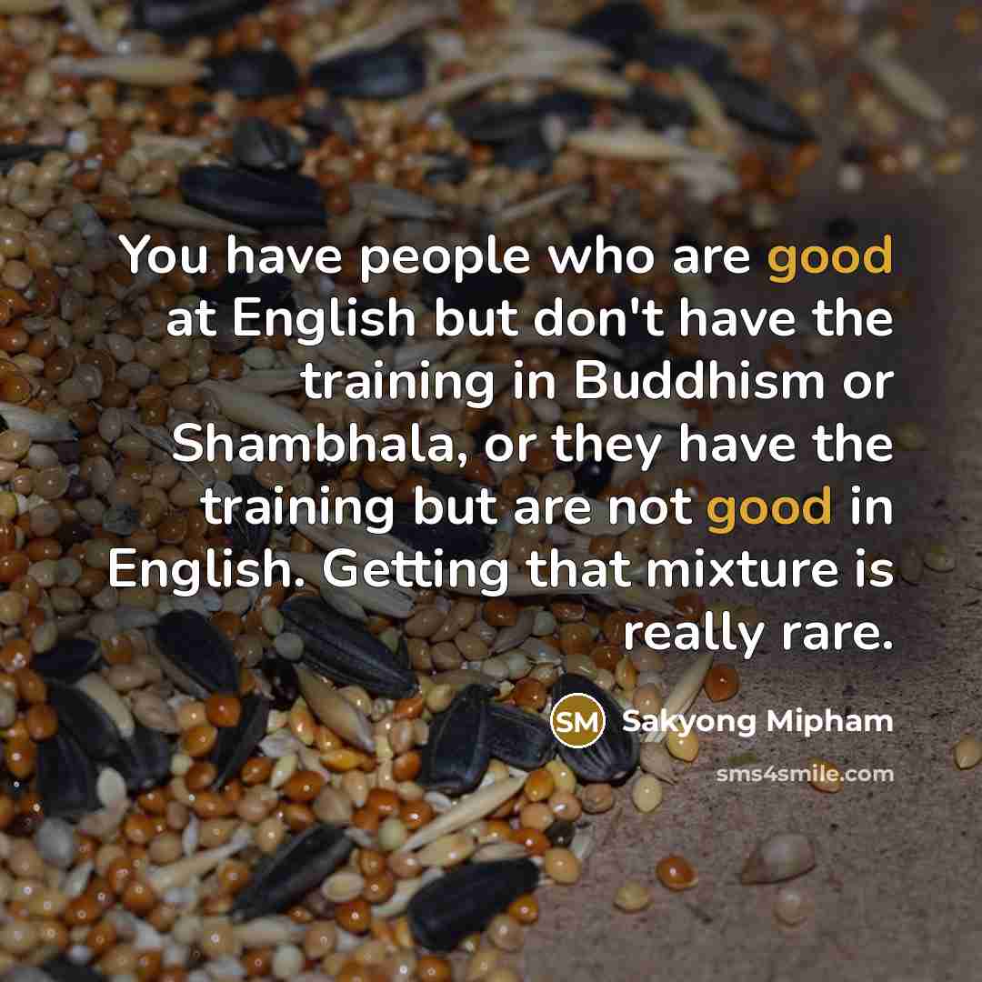 “You have people who are good at English but don't…” quote by Sakyong Mipham