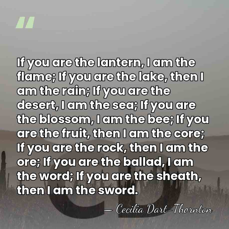 If you are the lantern, I am the flame; If you are&hellip; - Cecilia Dart-Thornton