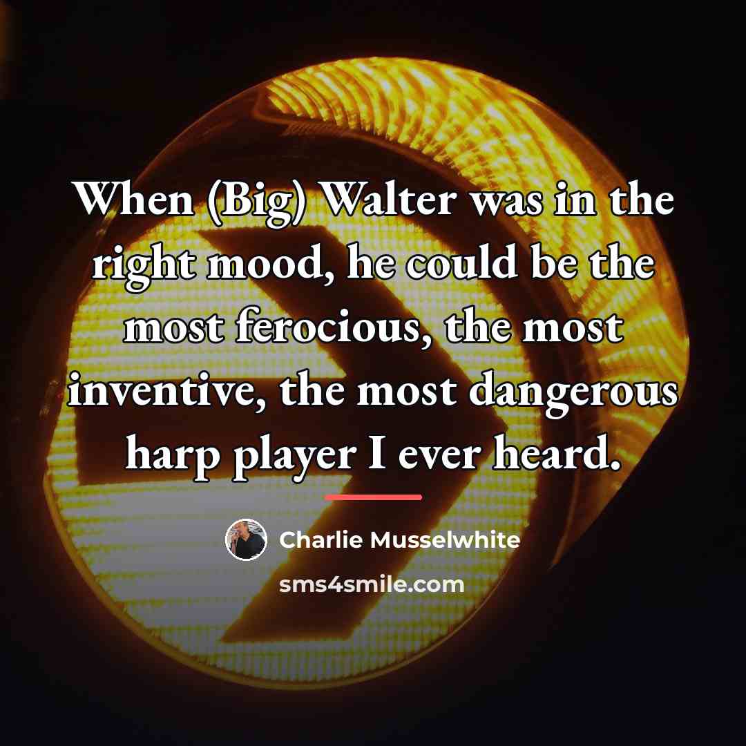 “When (Big) Walter was in the right mood, he could…” quote by Charlie Musselwhite