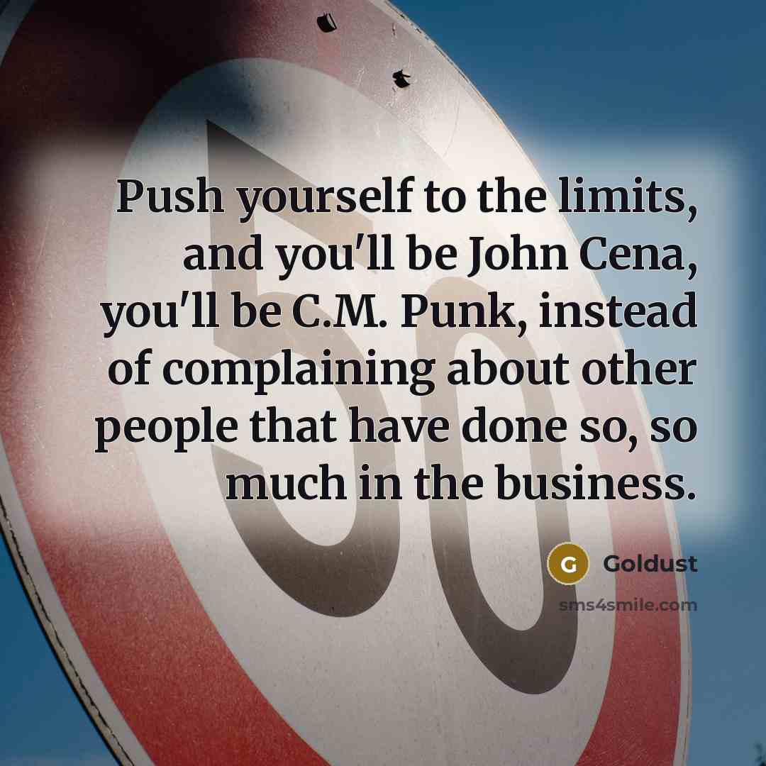 “Push yourself to the limits, and you'll be John Cena,…” quote by Goldust