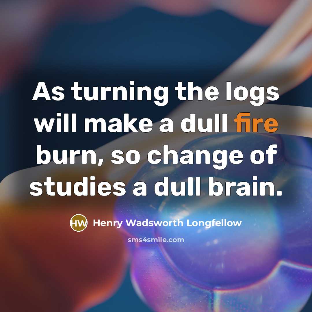 “As turning the logs will make a dull fire burn,…” quote by Henry Wadsworth Longfellow