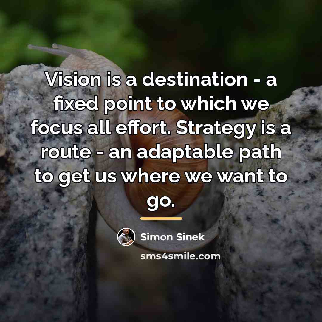 “Vision is a destination - a fixed point to which…” quote by Simon Sinek