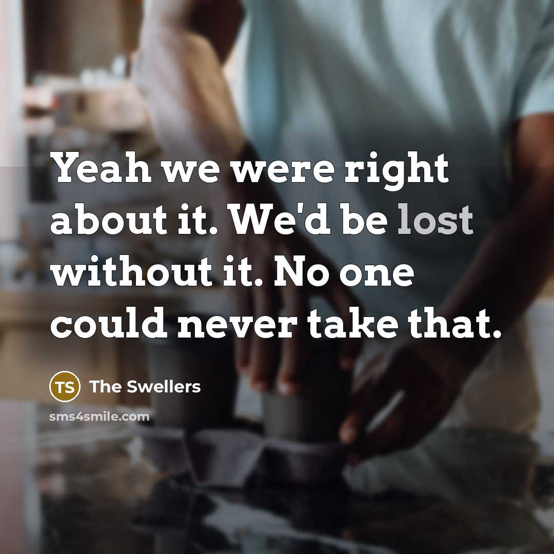 “Yeah we were right about it. We'd be lost without…” quote by The Swellers