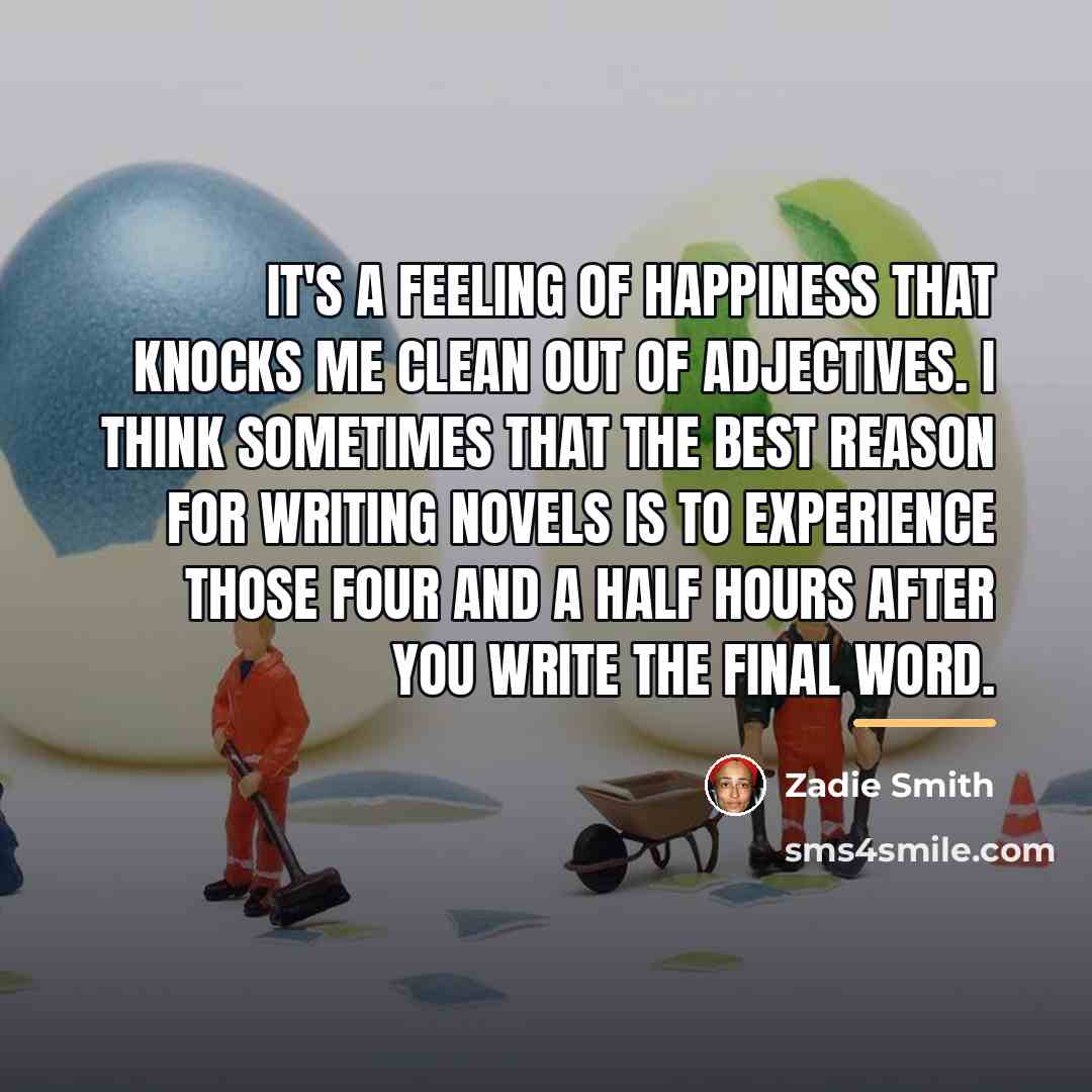 “It's a feeling of happiness that knocks me clean out…” quote by Zadie Smith