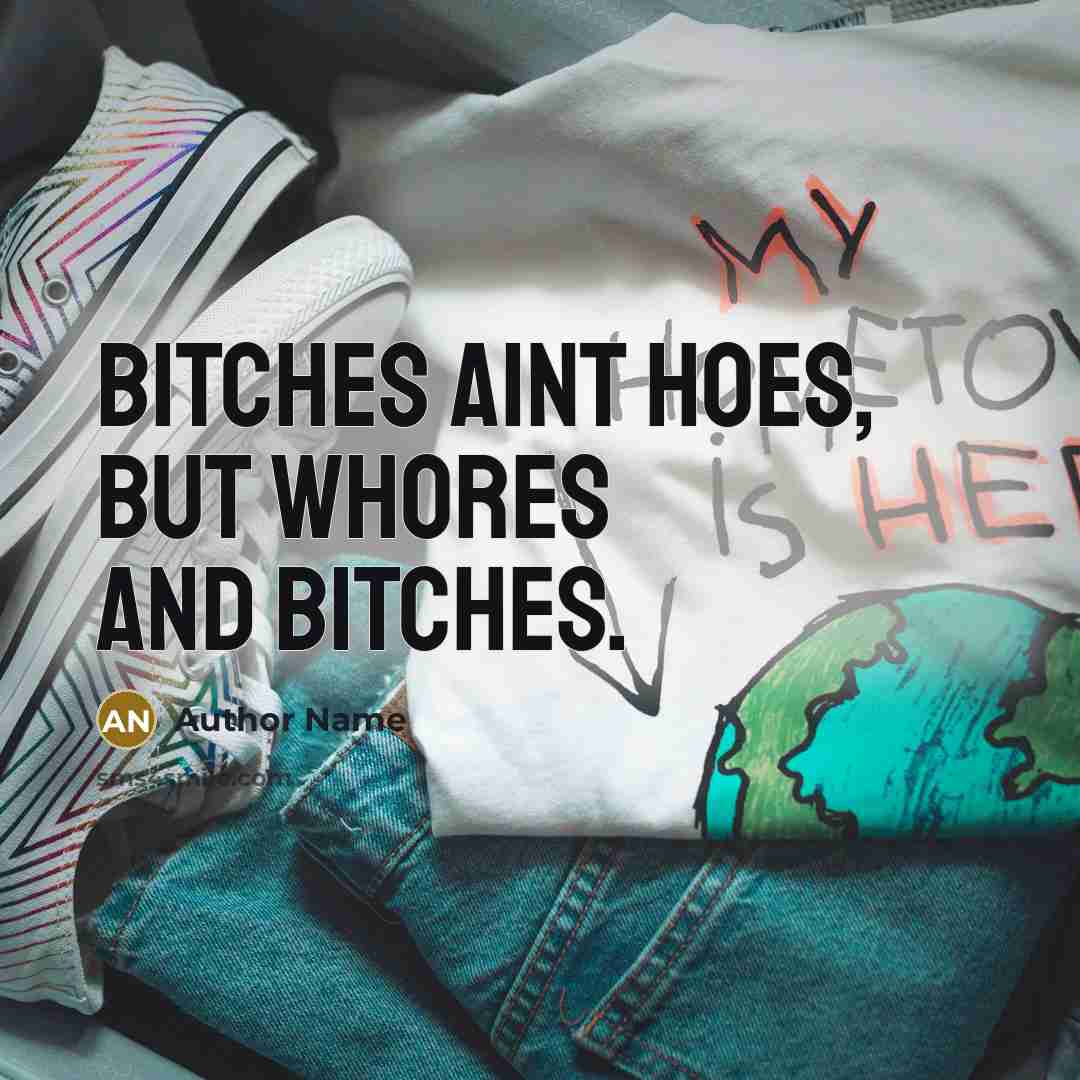 “Bitches aint hoes, but whores and bitches.” quote by Author Name