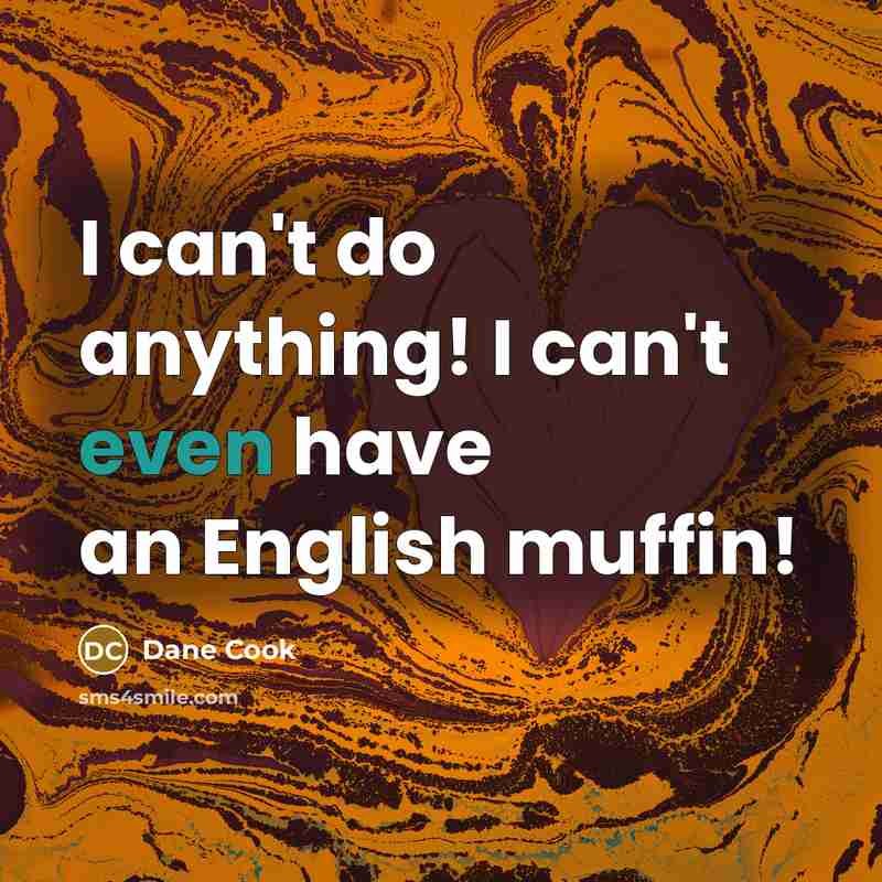 “I can't do anything! I can't even have an English…” quote by Dane Cook