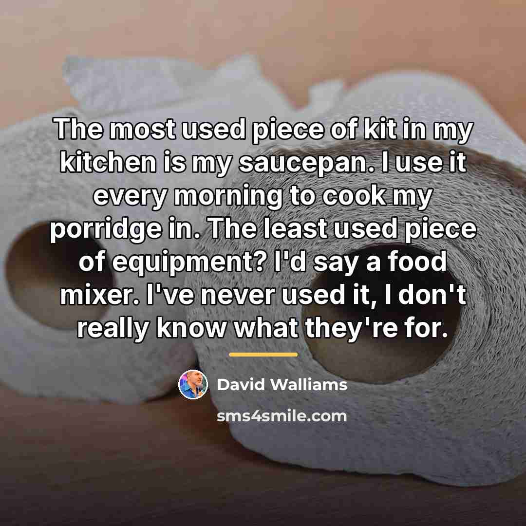 “The most used piece of kit in my kitchen is…” quote by David Walliams