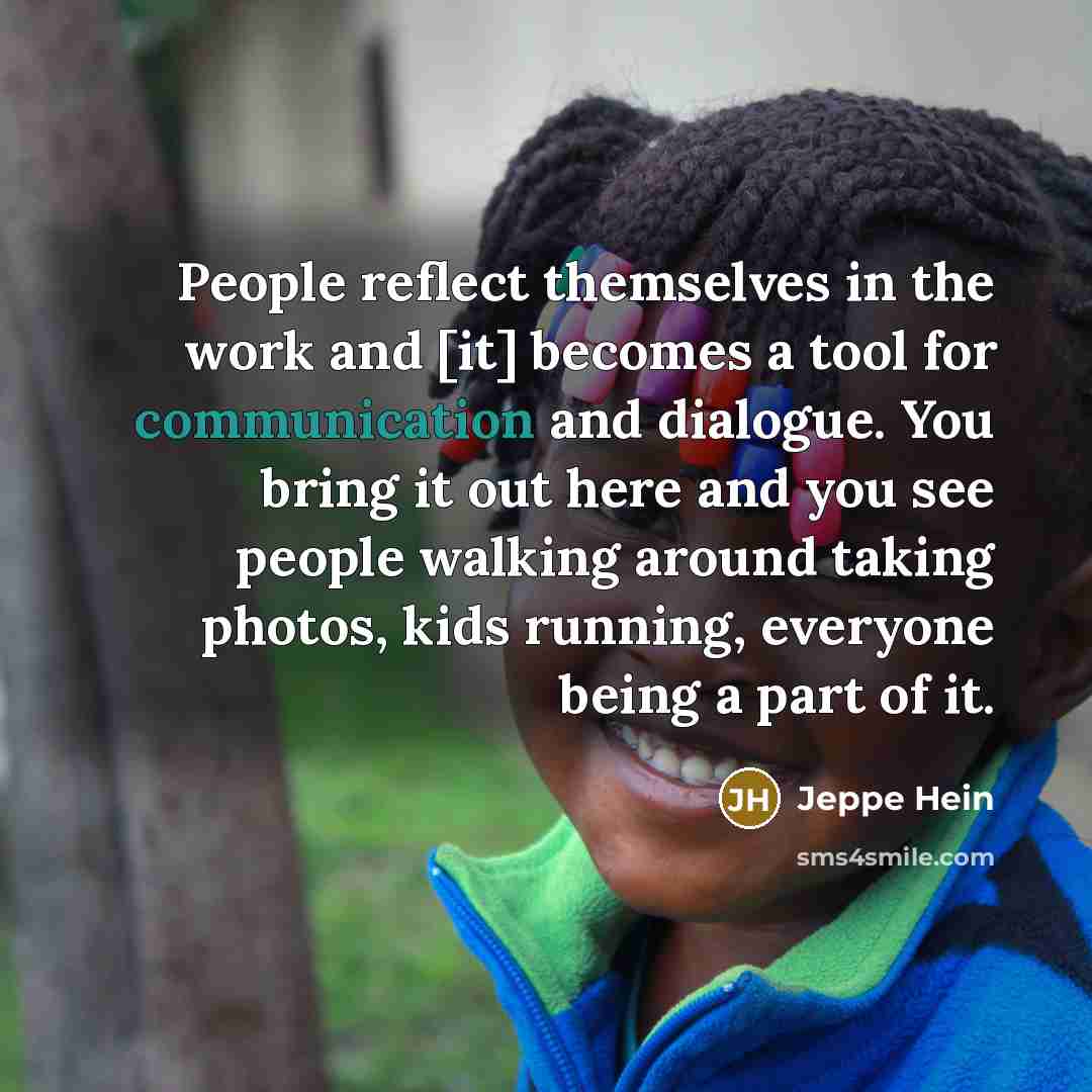 “People reflect themselves in the work and [it] becomes a…” quote by Jeppe Hein