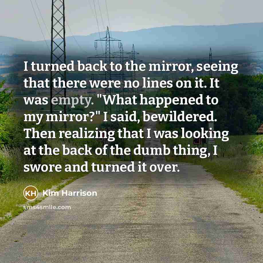 “I turned back to the mirror, seeing that there were…” quote by Kim Harrison
