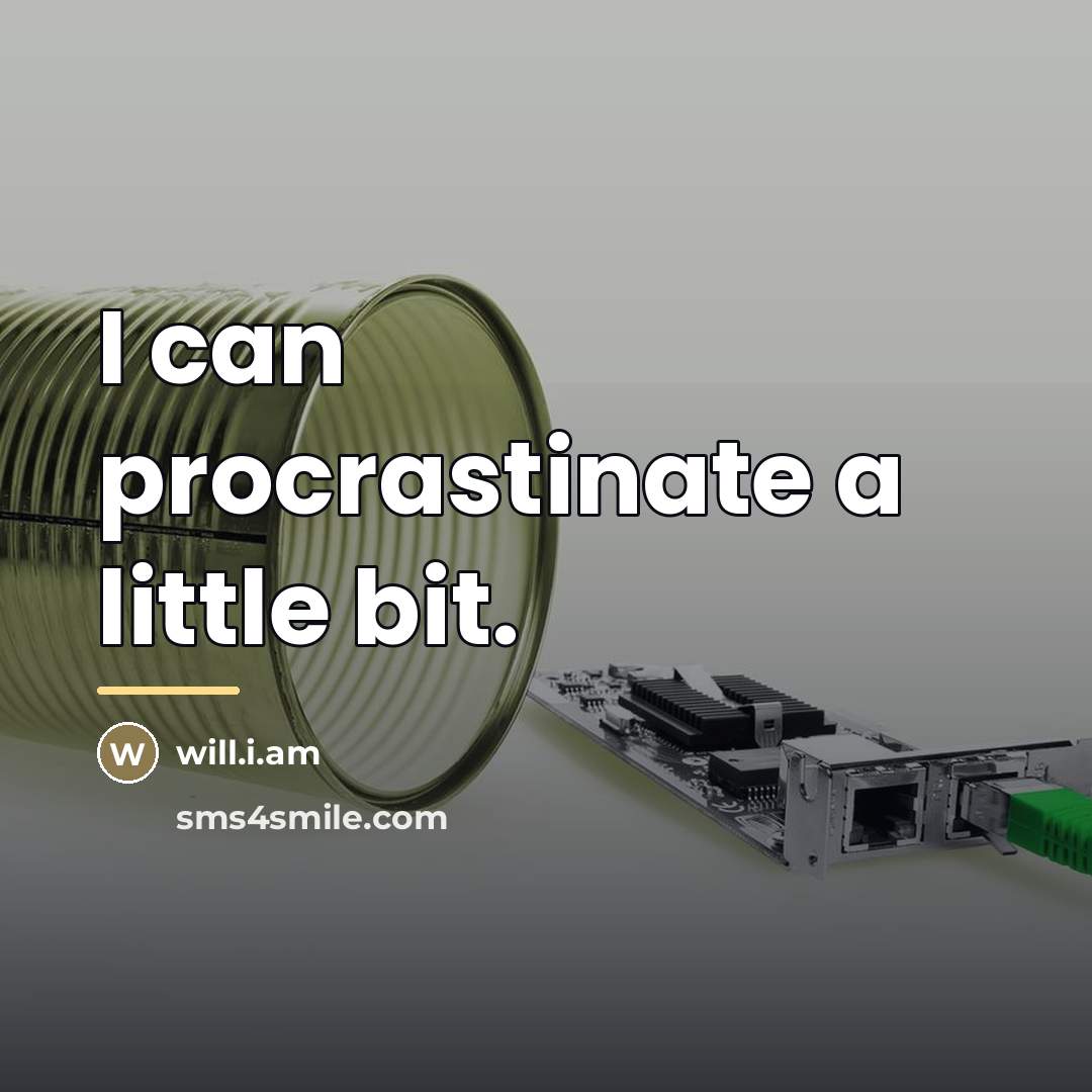 “I can procrastinate a little bit.…” quote by will.i.am