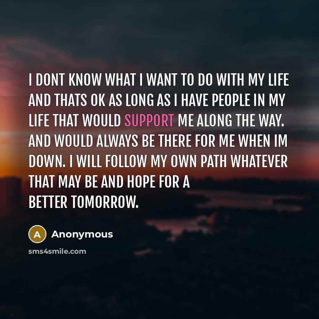 “I dont know what I want to do with my…” quote by Anonymous