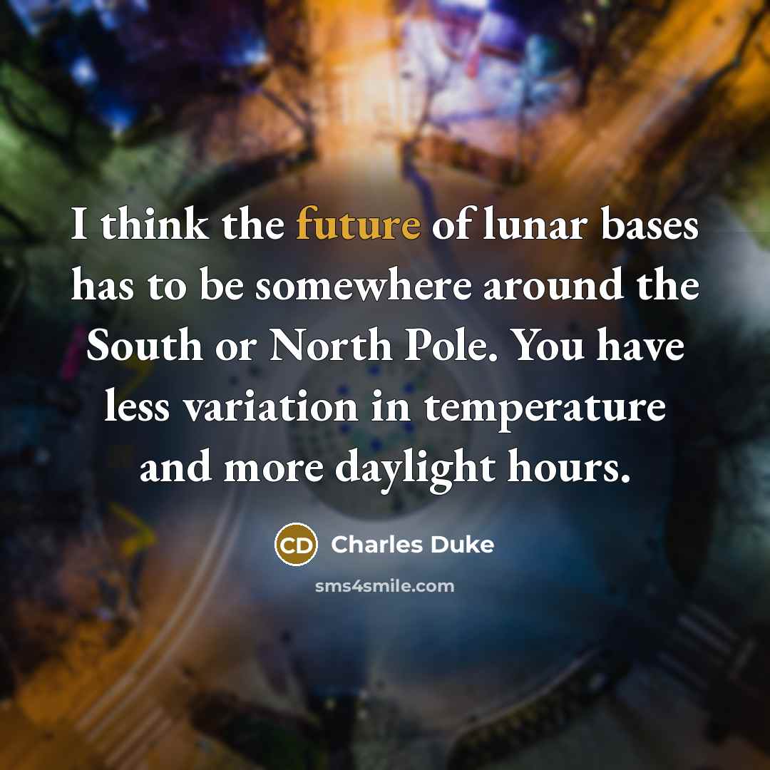“I think the future of lunar bases has to be…” quote by Charles Duke