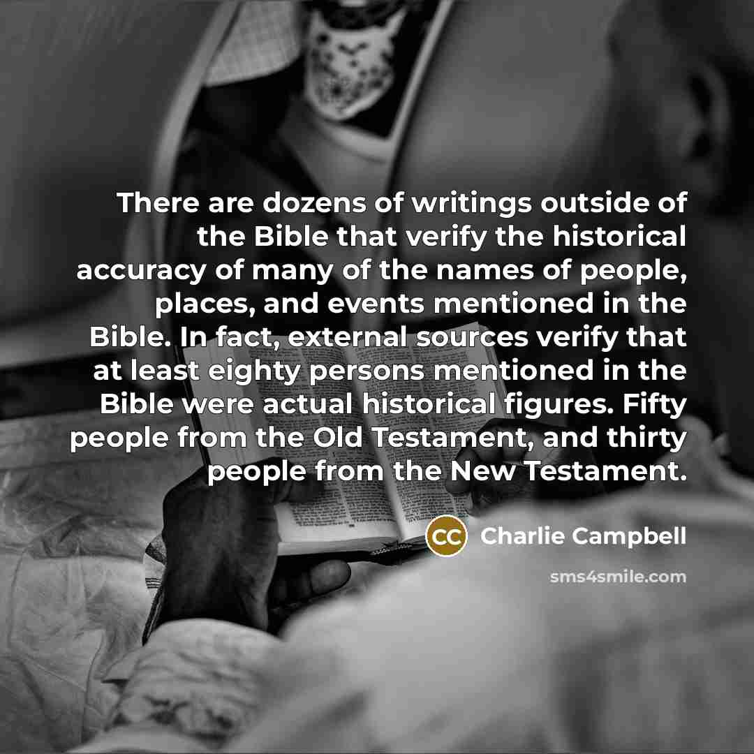 “There are dozens of writings outside of the Bible that…” quote by Charlie Campbell