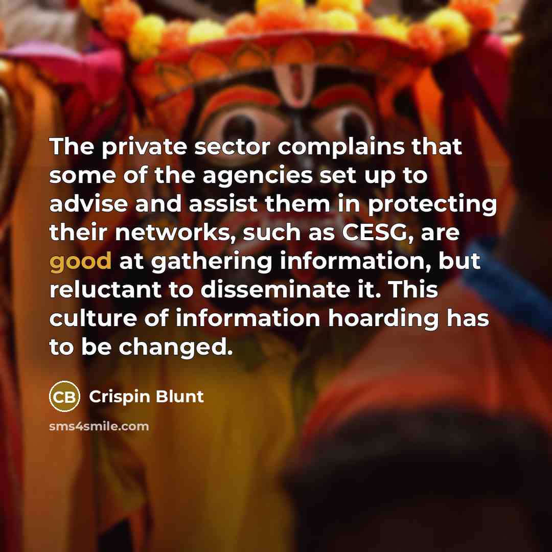 “The private sector complains that some of the agencies set…” quote by Crispin Blunt