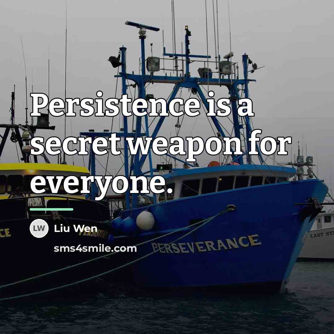 “Persistence is a secret weapon for everyone.…” quote by Liu Wen
