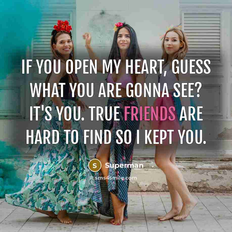 “If you open my heart, guess what you are gonna…” quote by Superman