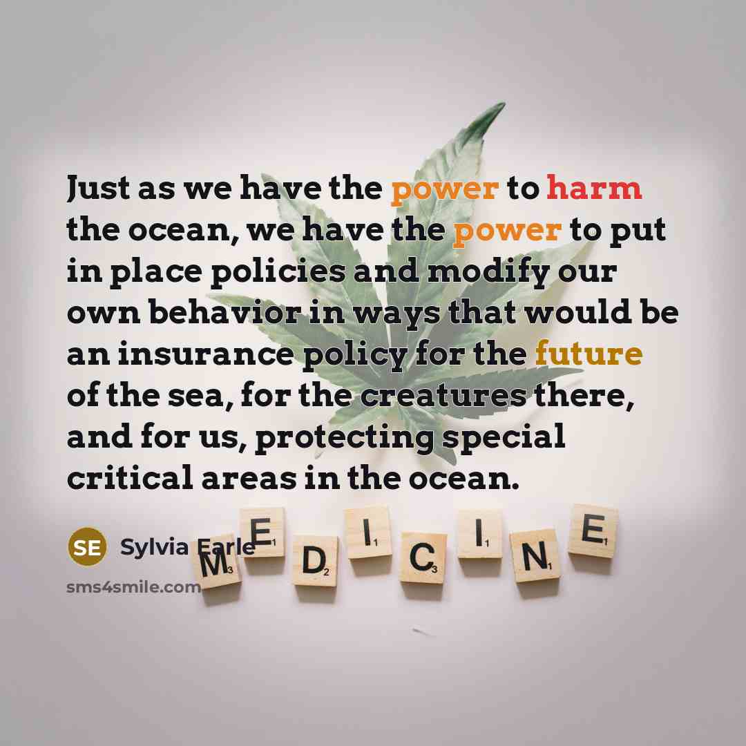 “Just as we have the power to harm the ocean,…” quote by Sylvia Earle