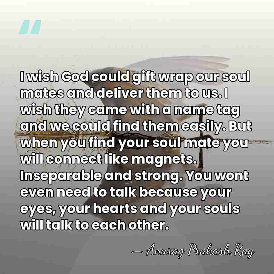 I wish God could gift wrap our soul mates and deliver them&hellip; - Anurag Prakash Ray